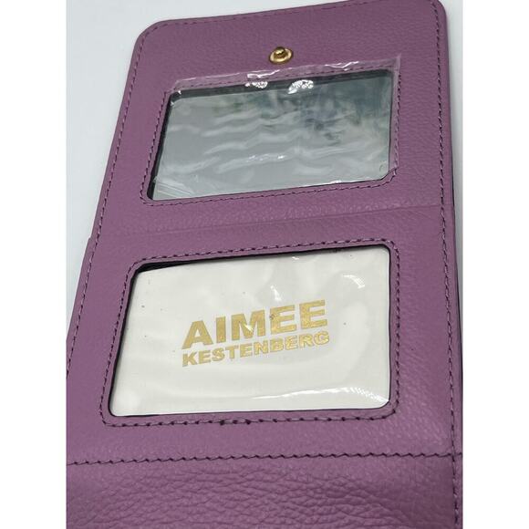 AIMEE KESTENBERG Lavender Purple Leather 4 x 7.5 Slim Wristlet Wallet New - Picture 11 of 12